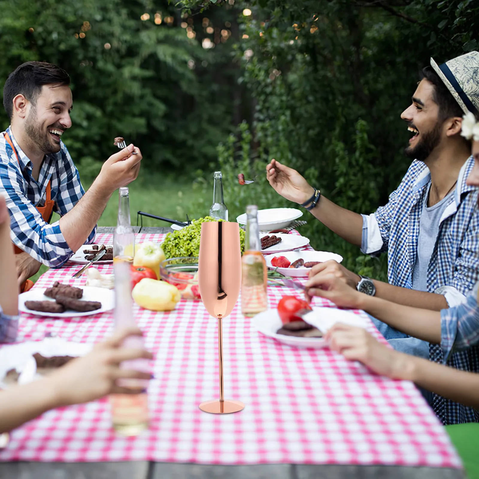 

Stainless Steel Cocktail Flute Goblet Unbreakable Elegant Slim Design for Parties Bars Hotels Home Use Red Wine Soda