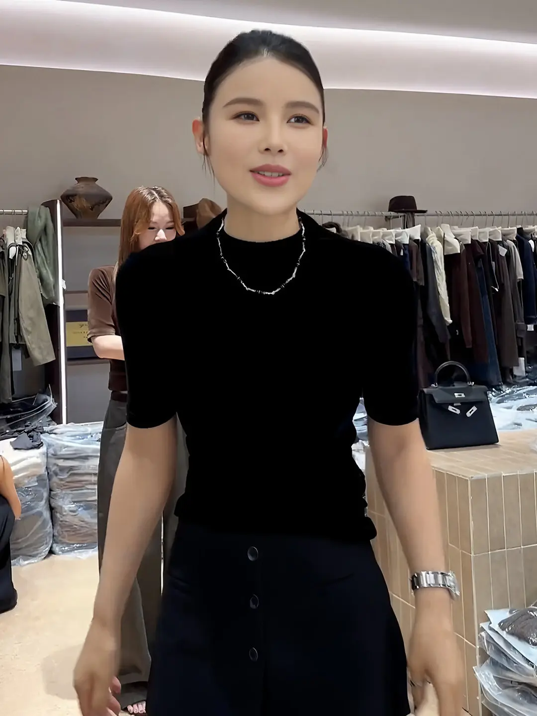 Casual Mid-Sleeve Half-High Collar Slimming plus Size Bottoming Shirt Korean Style Versatile Base Layer Top Short Length T-shirt