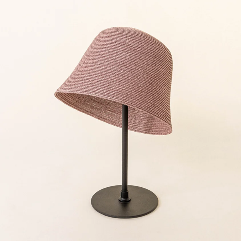 USPOP Fashionable Casual Simple Plain Bucket Hat Straw Bucket Hats Women Summer Sun Hats