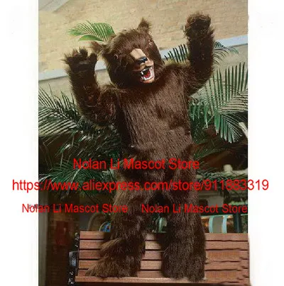 Costume de mascotte d'ours brun, casque oligMaterial, accessoires de film, performance de cosplay, marche, dessin animé imbibé, cadeau de vacances, haute qualité, 419