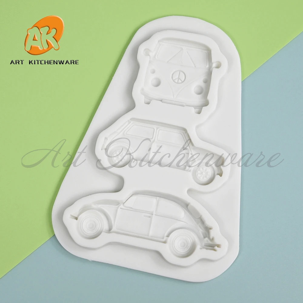 Bus Silicone Mold 3D DIY Car Pendant Resin Clay Molds Decoration Jewelry Epoxy Casting Making Moulds