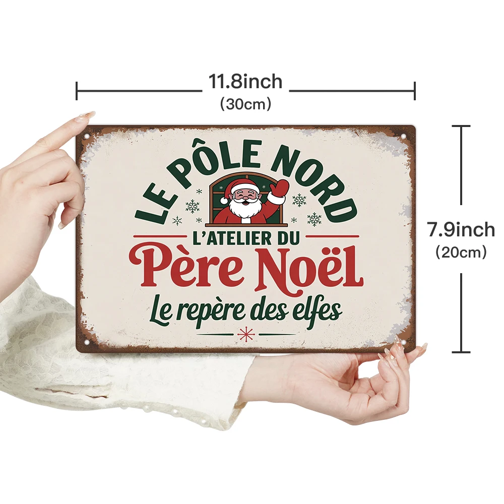 Putuo ديكور 1 قطعة علامة القصدير المعدنية الفرنسية خمر ، لو Polle Nord L'Atelier du ، جدار ديكور فني للمنزل حفلة عيد الميلاد ، هدية