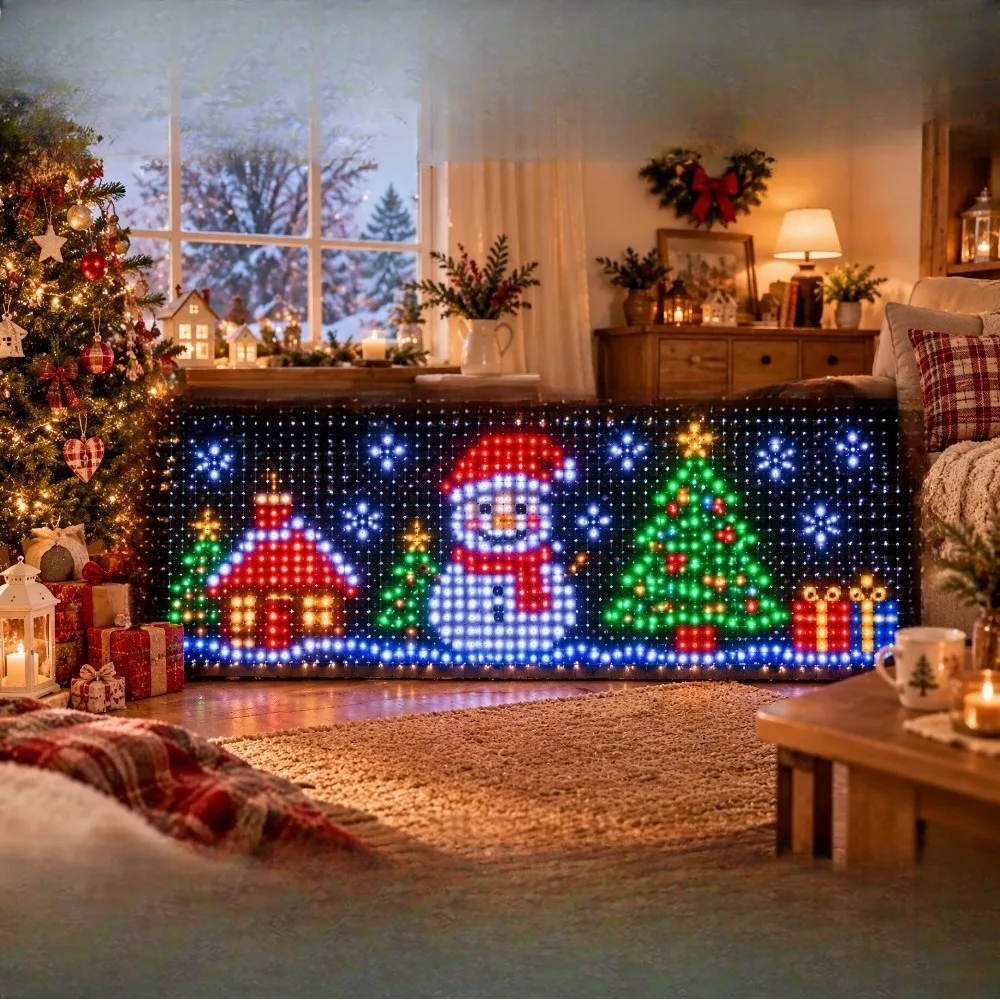 Fairy Christmas Net Lights Set Smart App RGBIC LED String Multicolor Waterproof Outdoor Courtyard Patio Decor