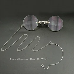 Vintage nose clip glasses myopia reading  round spectacles  silver Horn-rimmed opera glasses retro portable  pinch nez eyeglasse