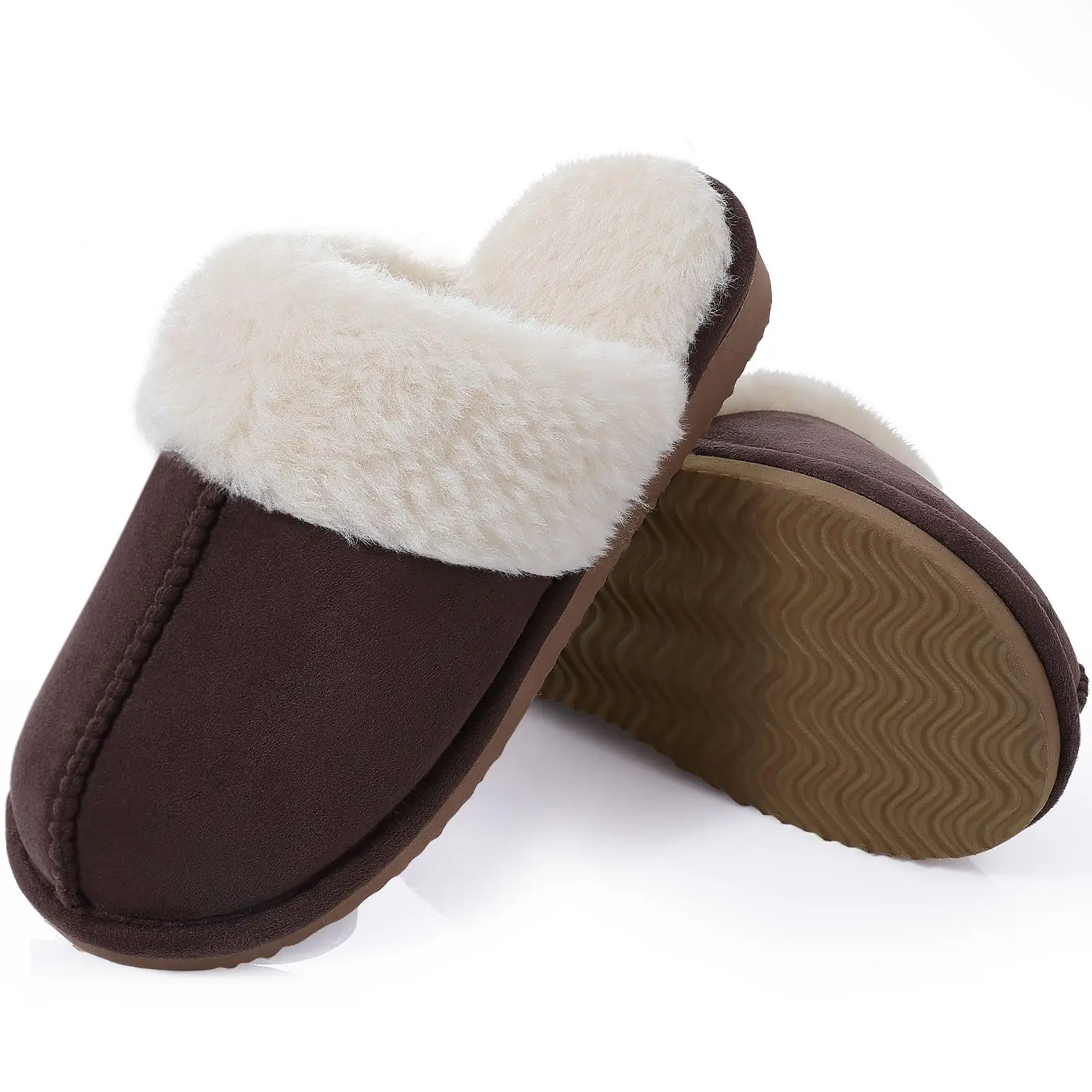 Smile Pop Winter Men Plush Slippers Fuzzy Soft Fluffy Men Slippers Fashion Men Slippers Indoor Warm Furry Fur House Flat Shoes