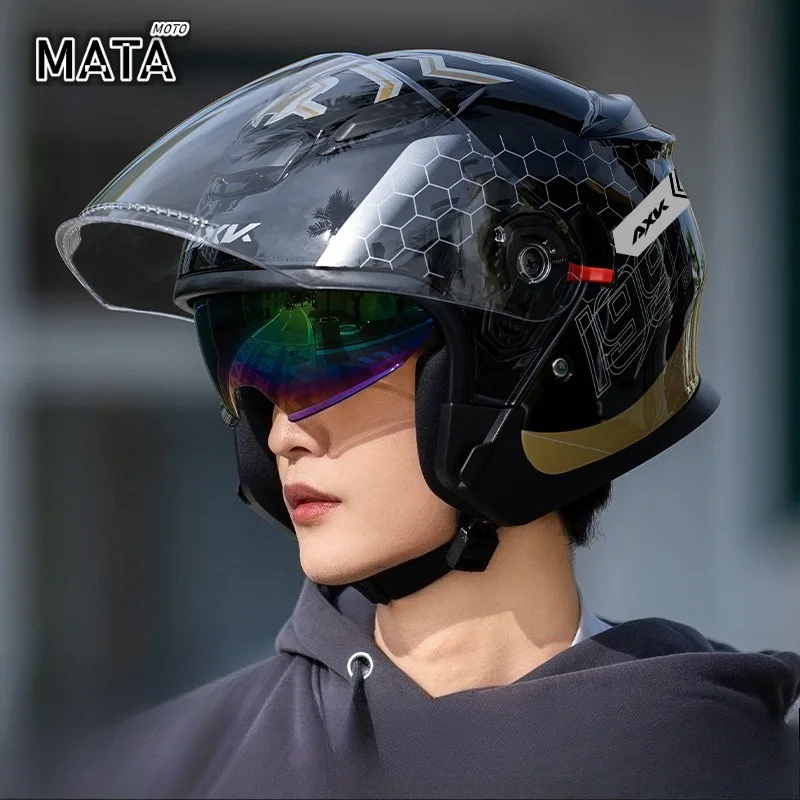 

Helmet 3C Certified Electric Motorcycle Large Size Unisex Four Seasons Battery Car Hat Half Helmet 헬멧반모 Helmet Motorcycle