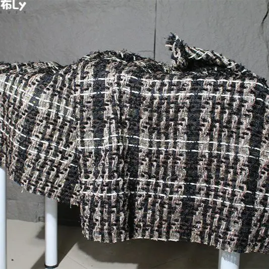 Gold Wire Woven Tweed Fabric, Elegant Lady Style For Autumn Winter, DIY Dress, Vest, Bag, High-End Designer Apparel Material