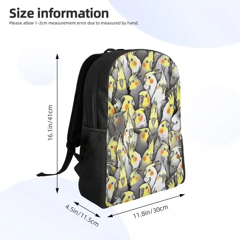 Mochila divertida para ordenador portátil para hombre y mujer, bolsa de libros informal para escuela, estudiante universitario, loro, pájaros