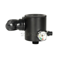 DIDEEP 0.5L Diving Oxygen Cylinder Head Parts Breather Valve Adapter Diving Regulator Breather with Gauge Screw M18x1.5