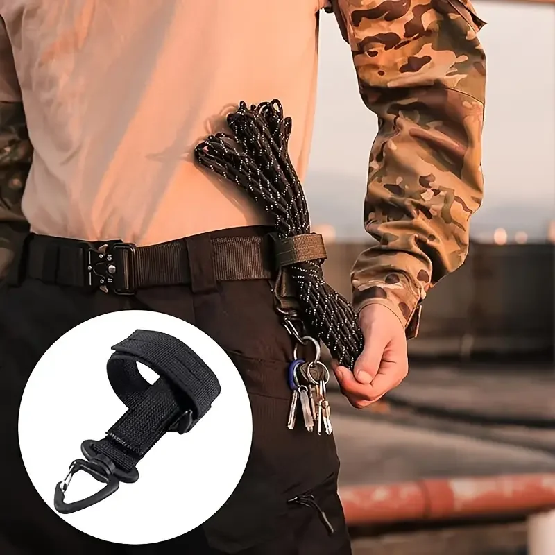 

Multi-Purpose Camping Glove Hook Nylon Durable Easy Use Belt Backpack Hanger Versatile for Various Items Outdoor Hiking Use