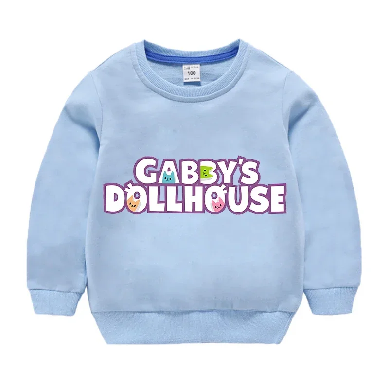 Gabby Dollhouses Children Fashion Casual Sweatshirt Autumn Kids Anime Printed Top Girls Cartoon Cute Long Sleeve Clothing Gifts