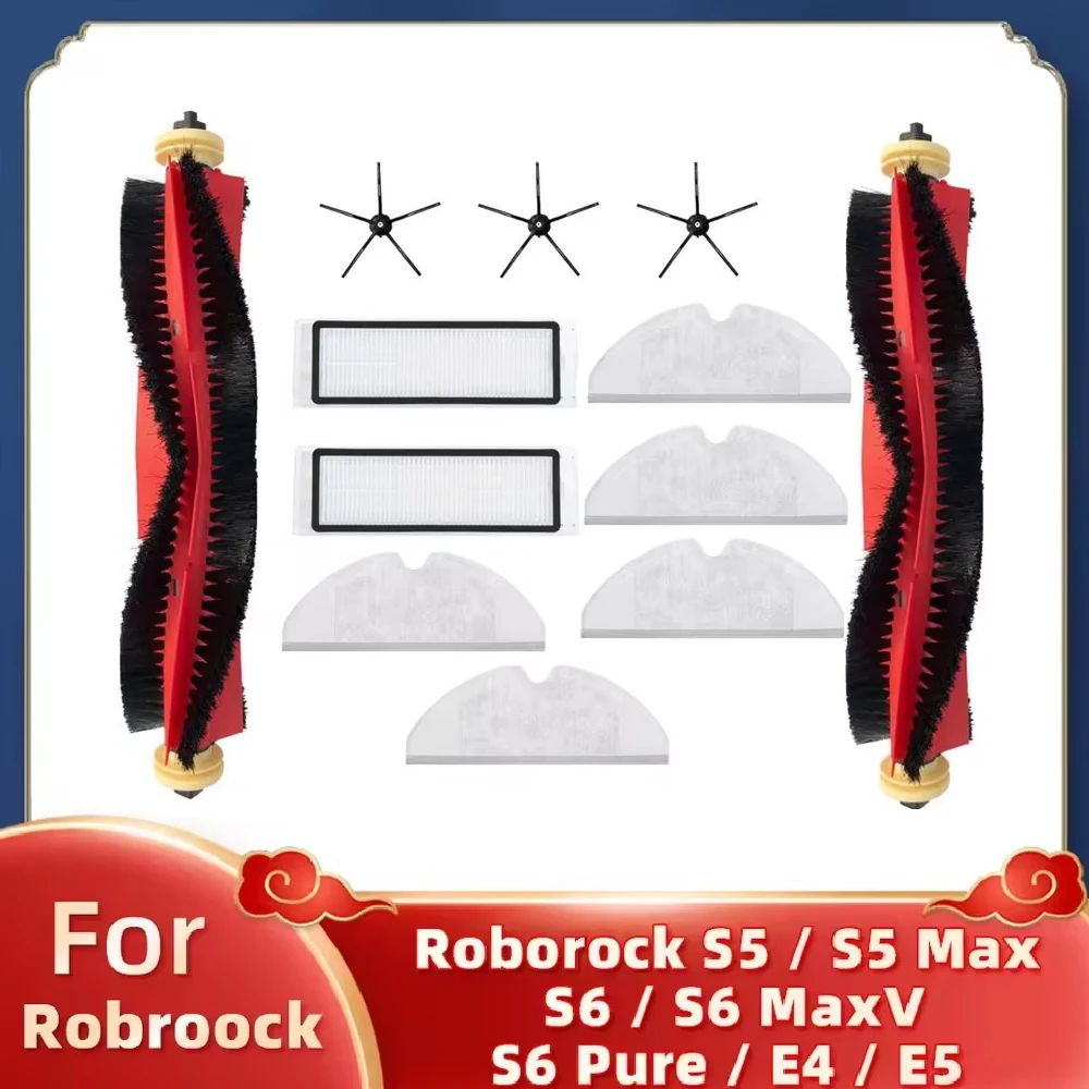 

For Xiaomi Roborock S5 Max S6 S6 Maxv Vacuum Cleaner Replacement Kit Roller Brush HEPA Filter Mop Cloth Accessories Spare Parts