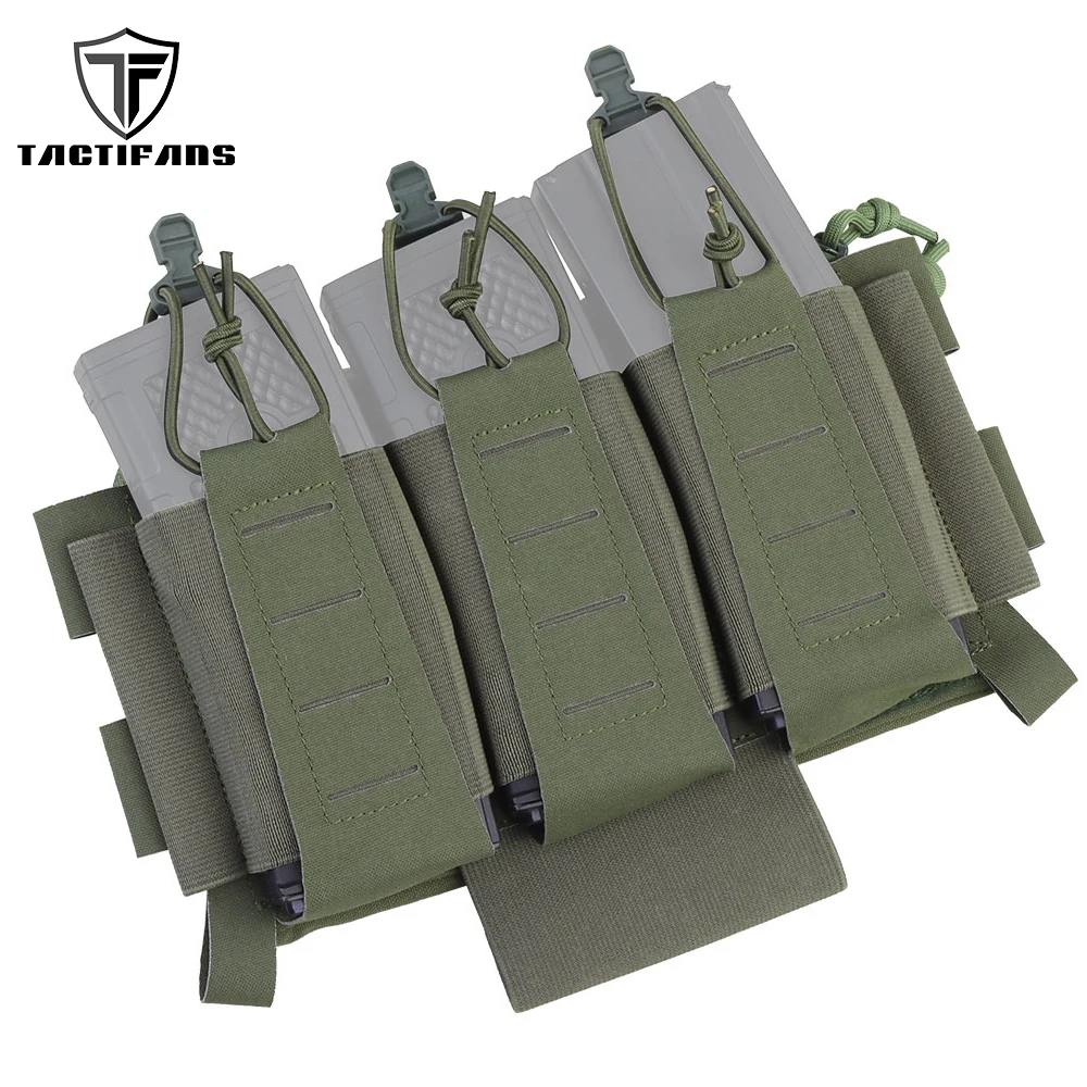 

Tacticfans 556 Triple Magazine Pouch with Tourniquet Holder Elastic MAG Front Panel Adjustable Tactical Airsoft Vest Accessories