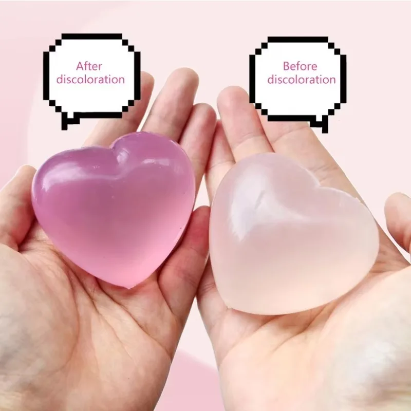 Maltose Cute Change Color Heart Squeeze Toy Anti-stress Vent Ball Slow Rebound Relieves Stress Toys Adult Gift，optical variation