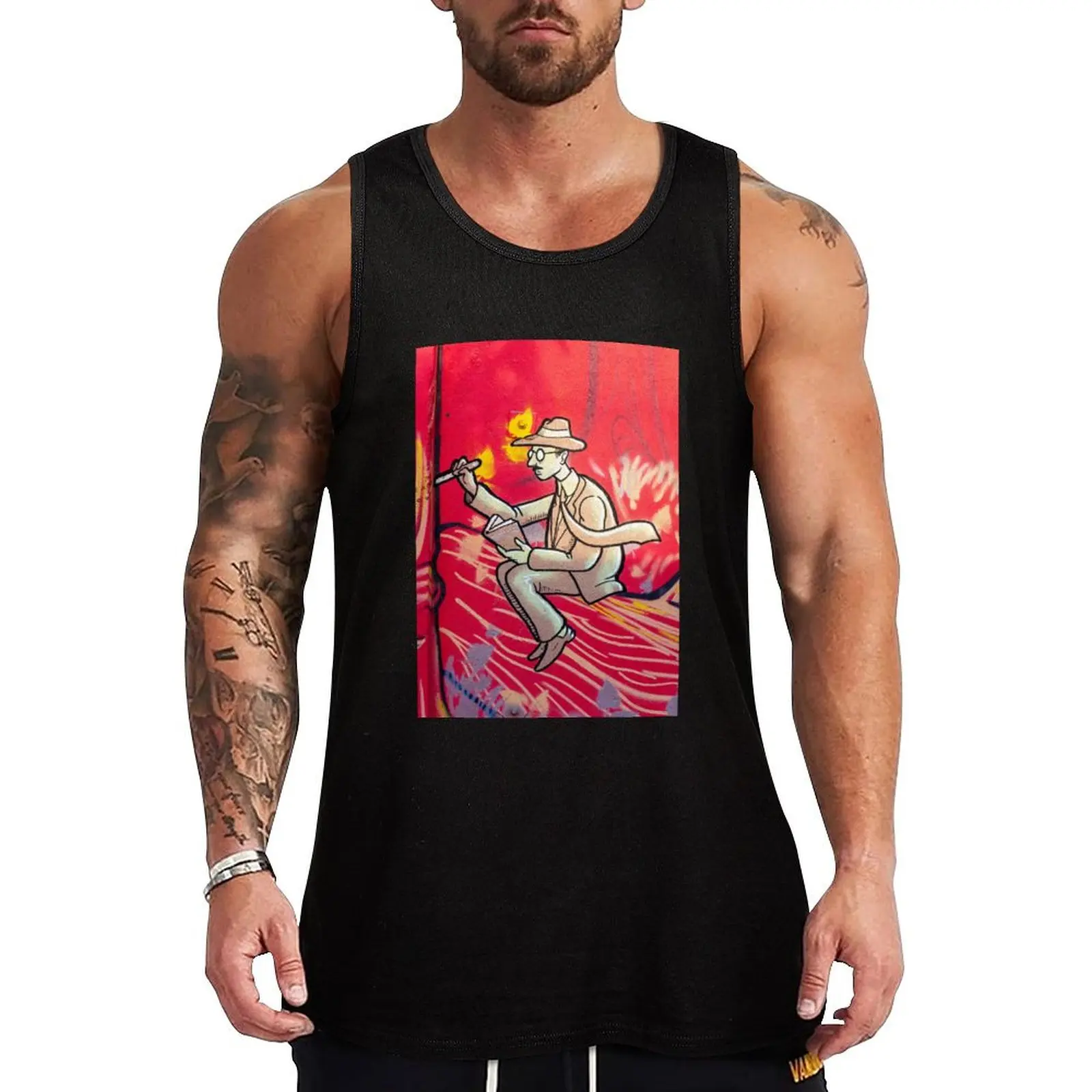 

Fernando Pessoa Portugal Graffiti Tank Top bodybuilding t shirt T-shirt for fitness gym accessories man
