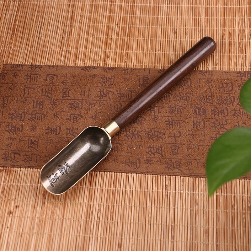 Teaspoon Divided Teaspoons Single Small Japanese Wooden Long Handle Alloy Spoon Tea Ceremony Tea Shovel Tea Spoons