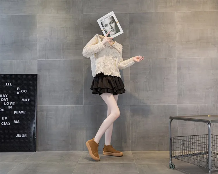 AIYUQI Schneestiefel für Damen in Übergrößen 2025 Winter Echtleder Kurze Damenschuhe Verstärkte Warme Winterstiefel für Frauen – Detail 7