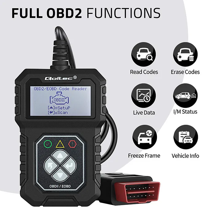 Qoltec Digitale Diagnostische Tester Proline Interface |     OBDII EOBD |     Poolse menu |     8V–25V |     Dubbel systeem