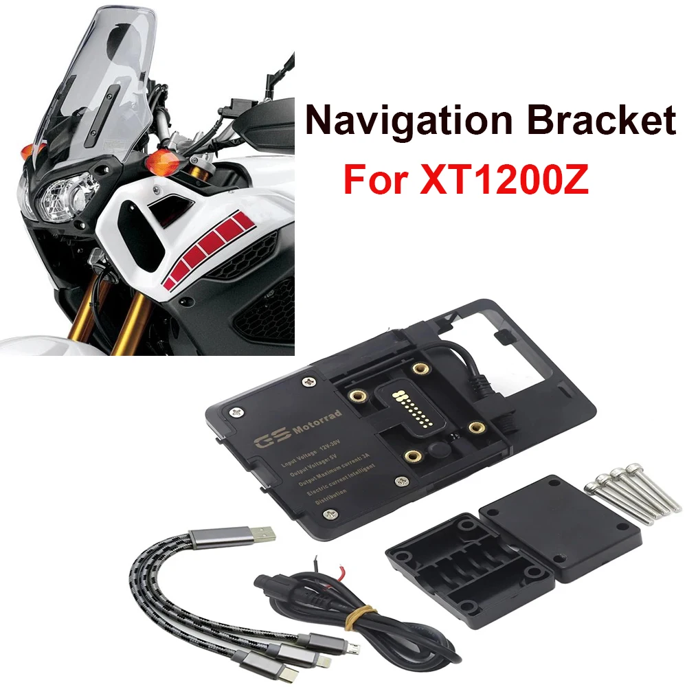 

Super Tenere handheld gps navigator usb charger Phone Navigation hold Motorcycle navigation bracket For YAMAHA XT1200Z XT 1200 Z