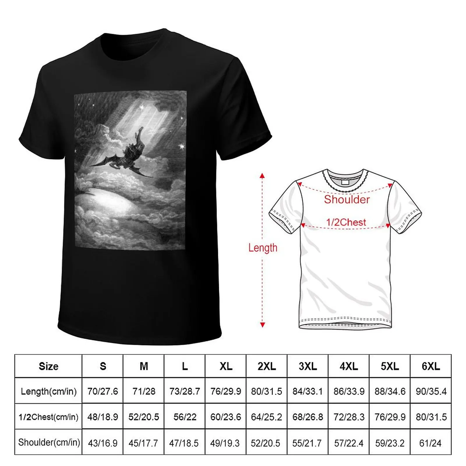 The Fall of Satan - Gustave Dore T-Shirt Big and Tall Solid Color T-Shirt