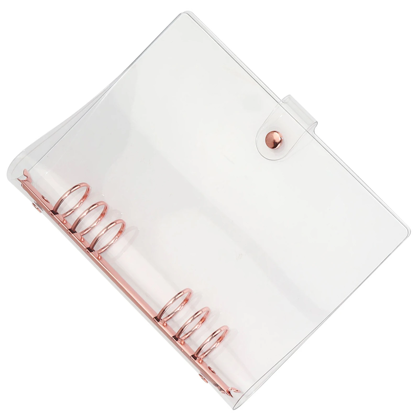 Clear A5 6-Ring Loose Leaf Binder Cover High-Grade PVC Protective Notebook Shell for Handbook Scrapbook Student Supplies