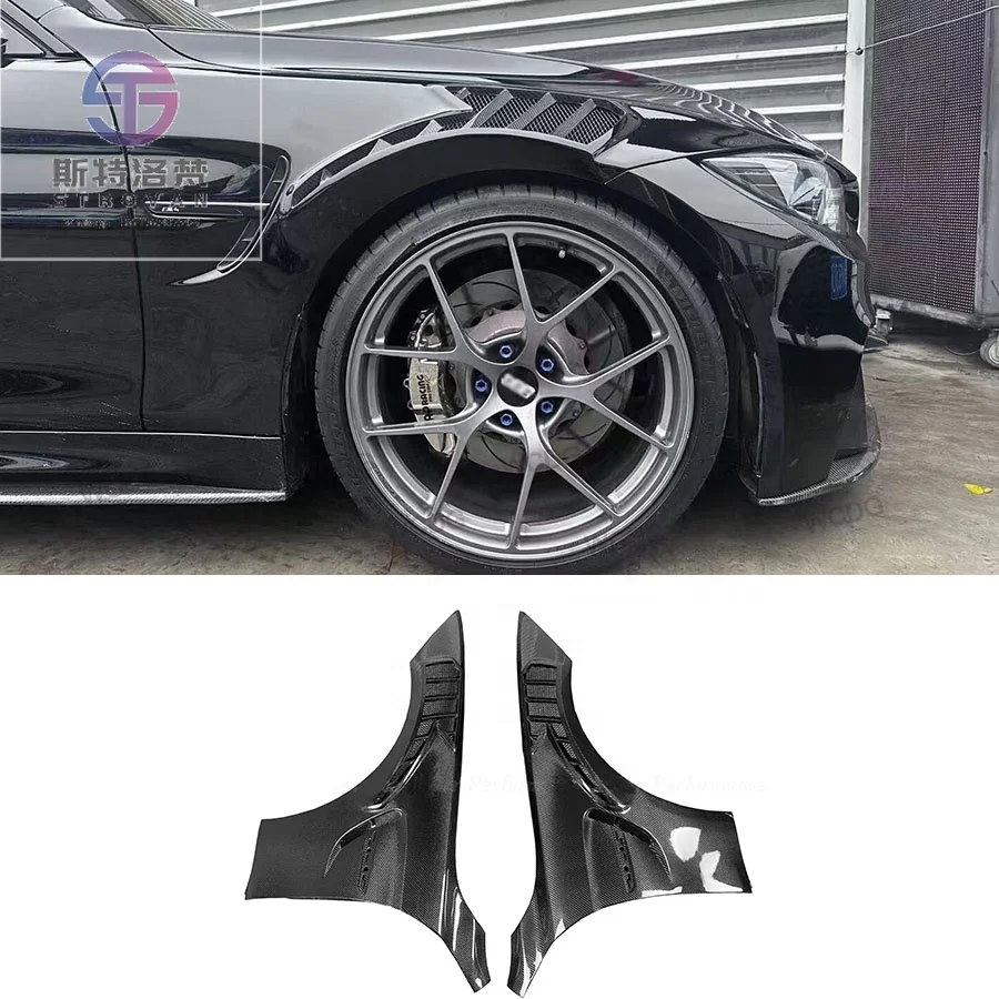 

GT RS Style Carbon Fiber Front Vented Fender for 4 Series F82 M4 2016+ Front Bumper Side Fender Air Vent Mudguard Body Kit