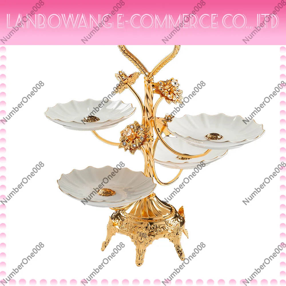 Light Luxury 4-Piece Ceramic Fruit Bowl Set Home Living Room Coffee Table European Style Serving Dish