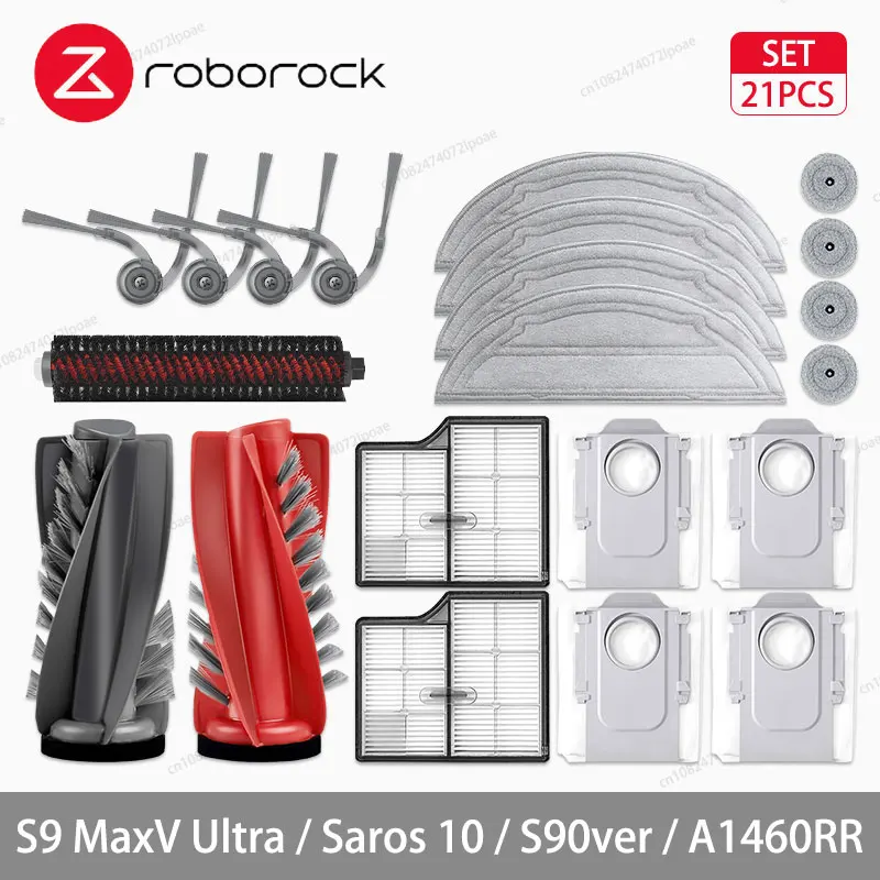 Roborock S9 MaxV Ultra / Saros 10 / S90ver / A1460RR Robotstofzuigeraccessoire Hoofdzijborstel Mopdoek HEPA-filter Stofzak