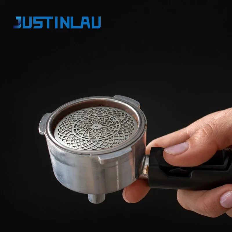 JUSTINLAU 1PC 51/53/58mm Stainless Steel Mandala Coffee Powder Bowl Sintered Parts  Used for Uniform Extraction and Reusable
