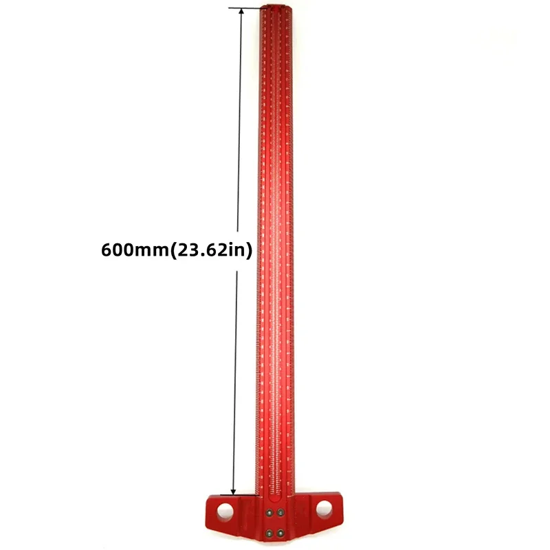 1Pcs Woodworking Scribe Ruler T-type Ruler Scribing Ruler 300-600mm Aluminum Alloy Line Drawing Marking Gauge DIY Measuring Tool