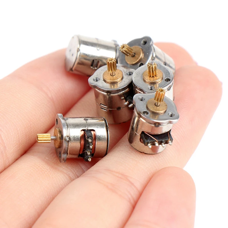 10Pcs/Pack Mini 2-Phase 4-Wire Stepper Motor Miniature Stepper with Gear Small Tiny Mini Motor Toy Engine DIY