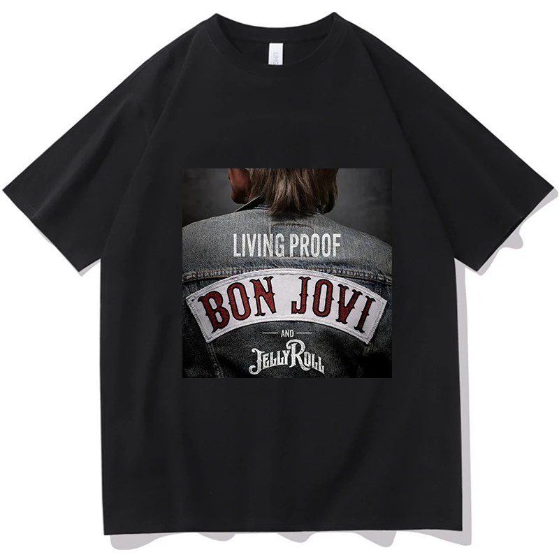 2026 Bonjovi Jelly Roll Life Proof Album T-Shirt Harajuku Style Round Neck Casual Aesthetic Shirt Pure Fashion Casual Gift Top