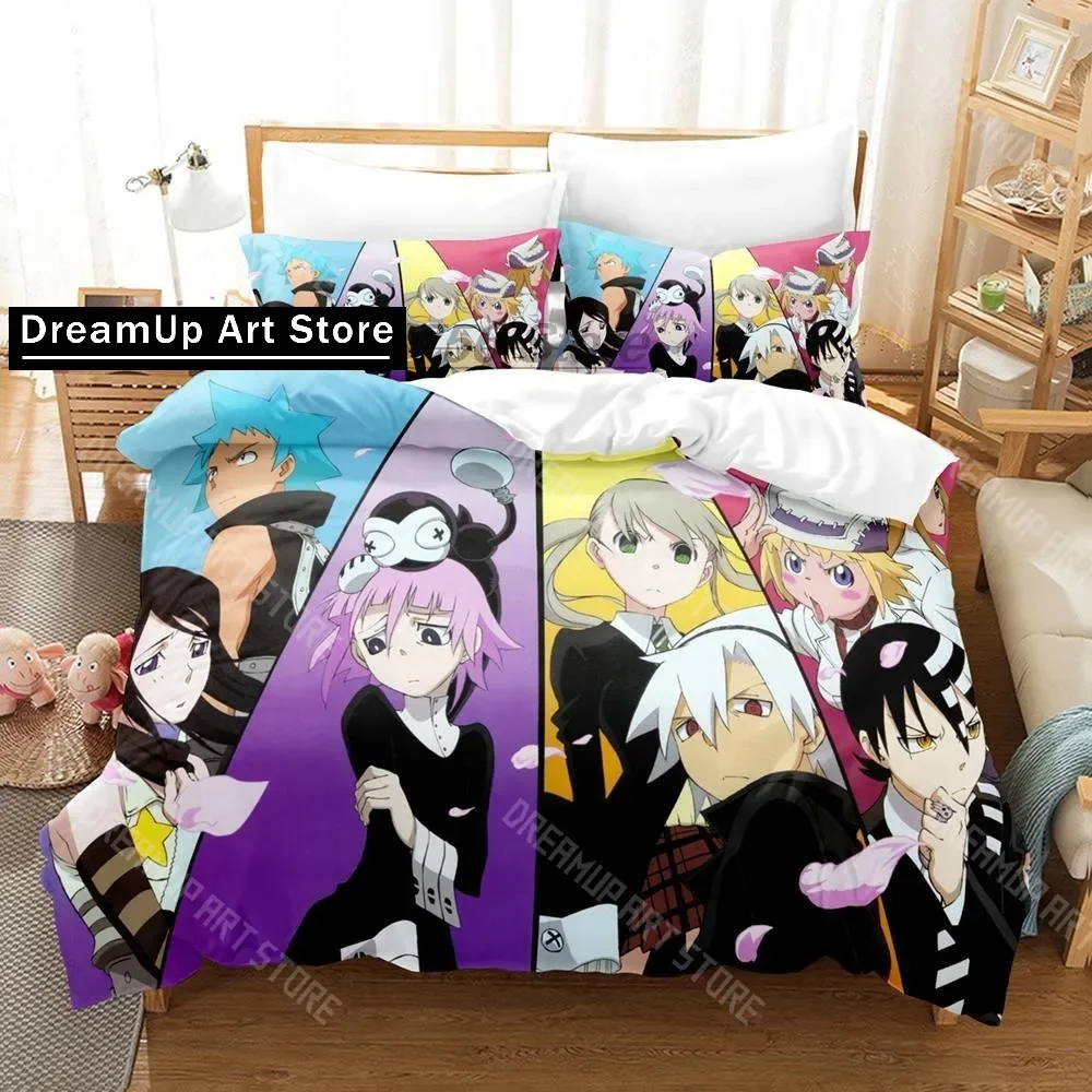 

3D Print Soul Eater Bedding Set Bedding Set Cute Quilt Cover Bed Cover With Pillowcase Twin Single Queen King Size Boys Adult