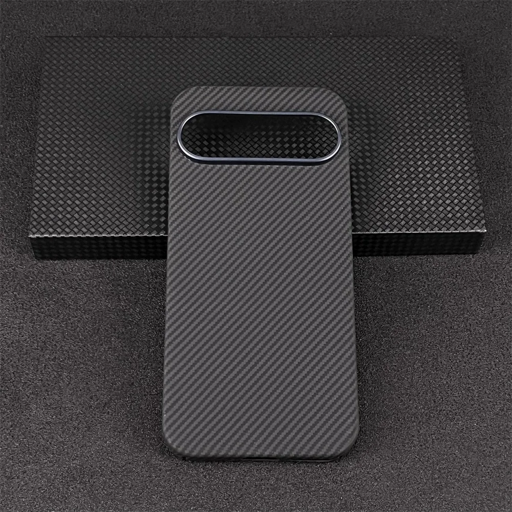 حافظة هاتف من ألياف الكربون الحقيقية لهاتف جوجل بيكسل 9 10 برو XL رفيعة للغاية مضادة للسقوط من ألياف الكربون حافظة لهاتف جوجل بيكسل 9A #3