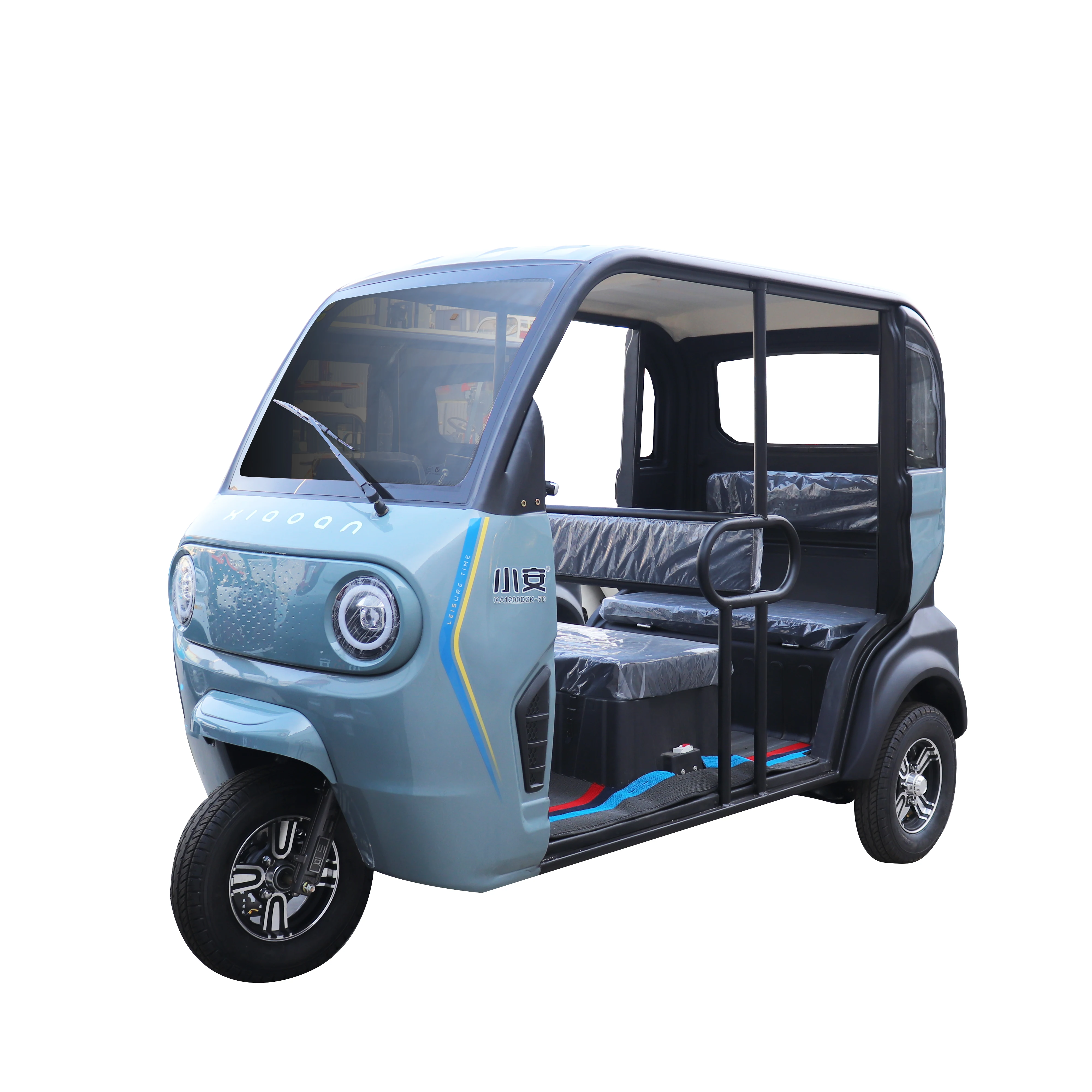 Budget-friendly Three Wheel Disc Brake Closed Body 3-Passenger Electric Tricycle 485kg Payload Capacity for Rural Travel