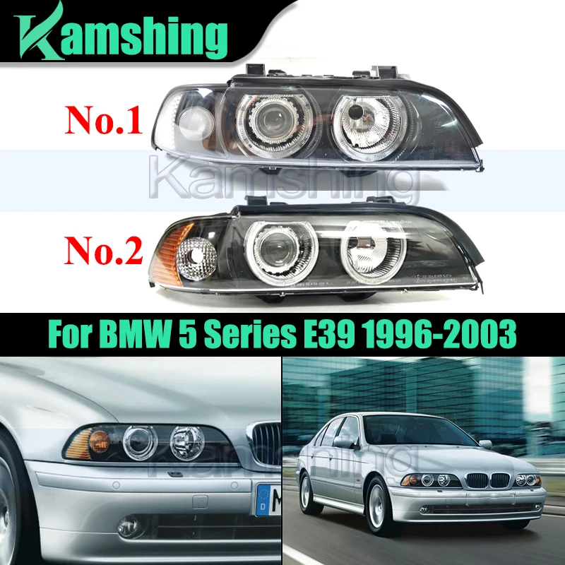 

1Pair Front Bumper Headlight For BMW 5 Series E39 1996-2003 Front Head Light Headlamp Head Lamp