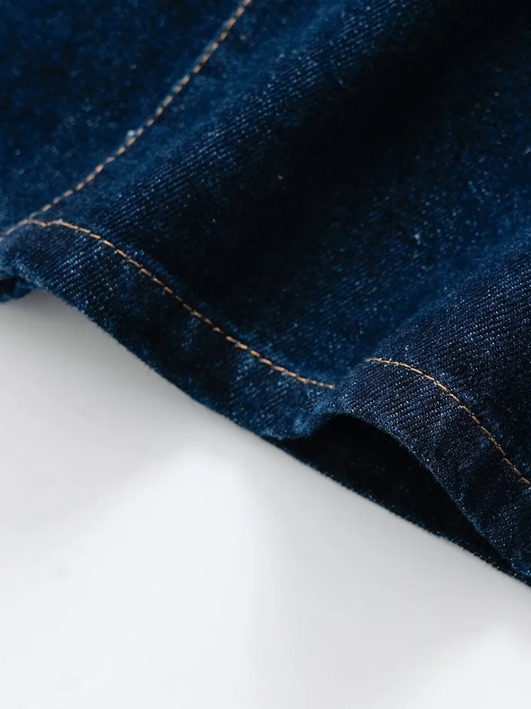 เดรสยีนส์แฟชั่นผู้หญิง คอเหลี่ยม สายกว้าง ชุดเดรสสั้น ชุดเดรสผู้หญิง