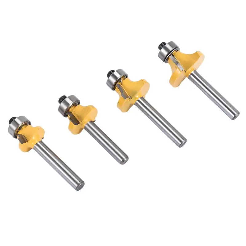 

AS63-4Pcs 1/4 Inch Shank Round Over Router Bits Corner Rounding Edge-Forming Edging Tool Set, 5/16 Inch 3/16 Inch 1/4 Inch 1/8 I