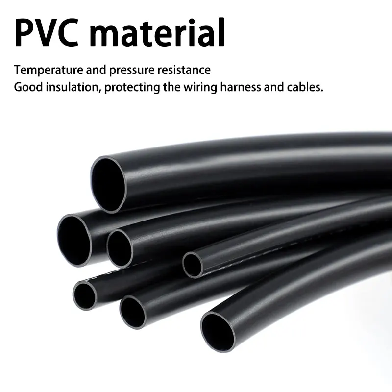 Black PVC Cable Sleeve ID1mm-20mm Temperature Resistant Soft Hose Thickness0.5mm PVC Insulated Protective Wire Non-shrink Pipe ﻿