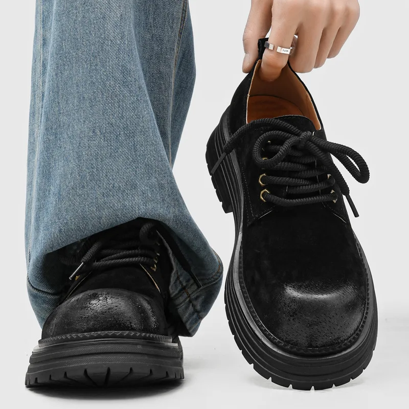 

High Quality Men's Sneakers and Casual Shoe British Big Head Derby Shoe Tooling Shoe Business Dress Shoes for Men Zapatos Hombre