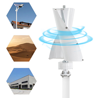 100W Wind Turbine, Vertical Axis Generator W/ Controller, Wind Turbine Power Generation Low Noise 12V/24V Wind Power System