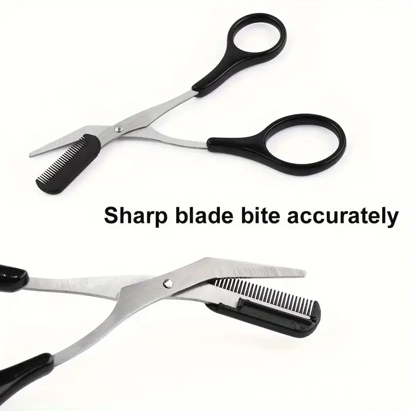 3pcs Eyebrow Trimming Tools, Stainless Steel Eyebrow Tweezer Eyebrow Scissors With Comb Eyebrow Razor