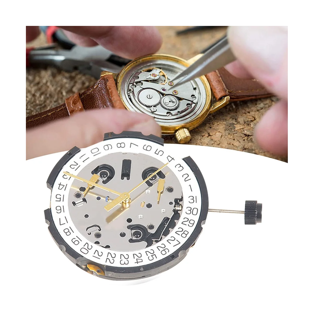 

G10.212 Movement ETA G10.211 Single Calendar 4-Point 6-Pin G10.212 Universal V8 Quartz Watch Movement Replacement