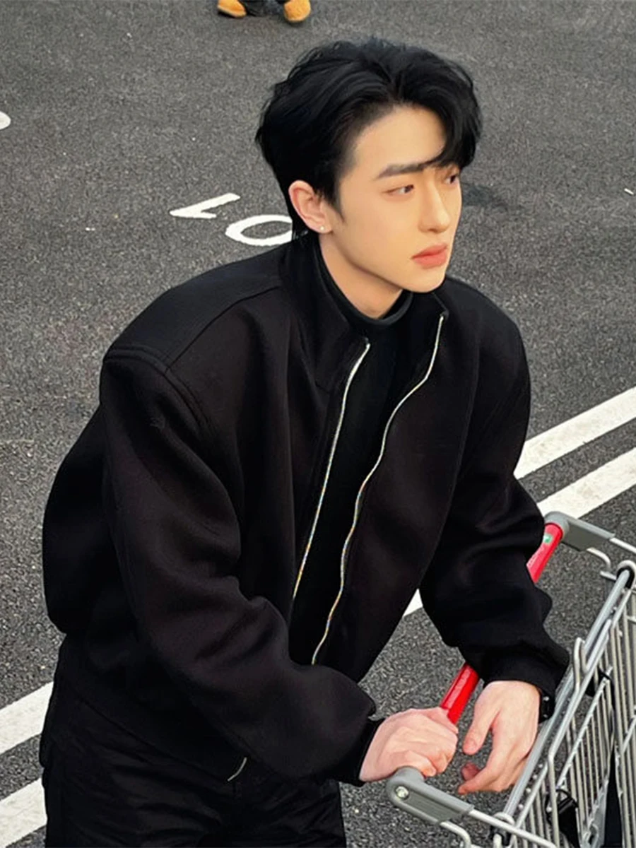 

American Sle oulder Padded Jaet Men's Autumn Winter New High Faion Cool Korean Sle Men's Top Coat Spring Summer