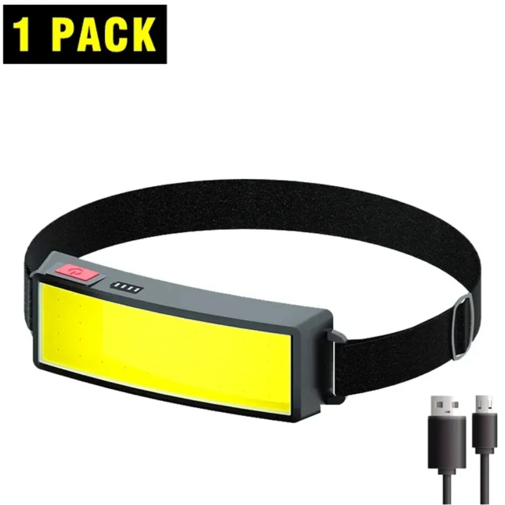 

New USB Rechargeable COB 180° Head Light Head-mounted Strong Light Hiking Camping Lamp 3 Modes Super Bright Floodlight Outdoors