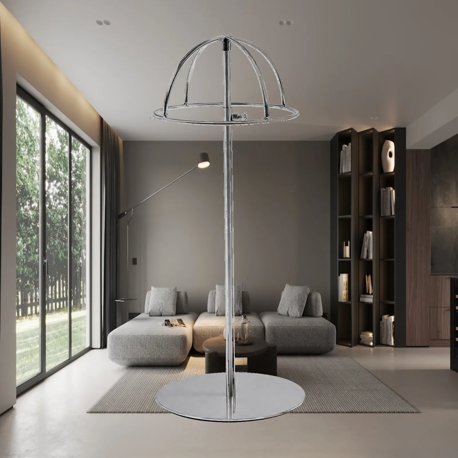 Freestanding Hat Display Rack Stainless Steel Hat Holder with Stable Base Adjustable Hat Hanger for Hats Coat Rack Home