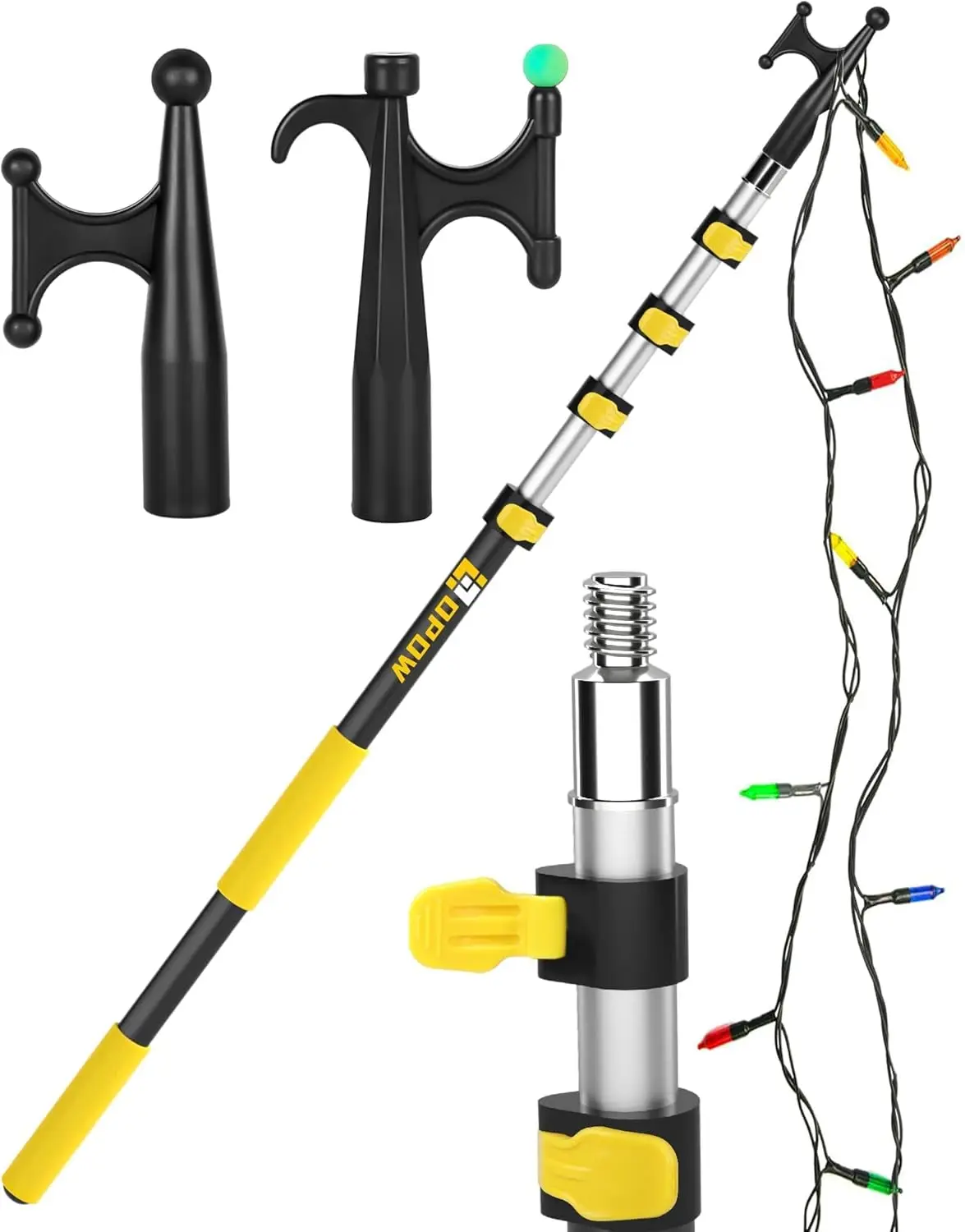 

18FT Telescopic Pole Hook with Utility Attachment for Christmas Lights, Boat Tools & Multi-Purpose Use