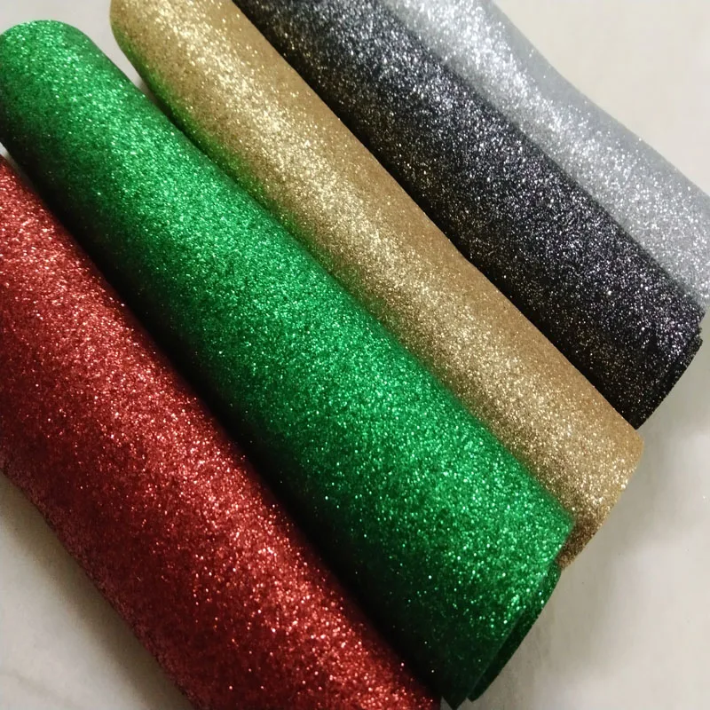 Extremely Soft Chuncky Glitter Red Silver Green Black Red Stamping Felt Fabric 20x28cm Fabric Christmas Party handmade Nonwoven