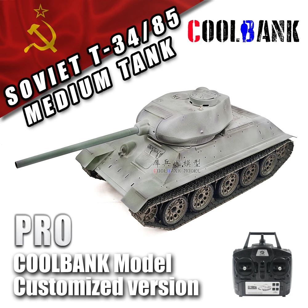 Coolbank Edizione modificata 3909-1 1/16 2.4ghz Telecomando Unione Sovietica T-34/85 Modello di carro armato medio che spara con suono e luce