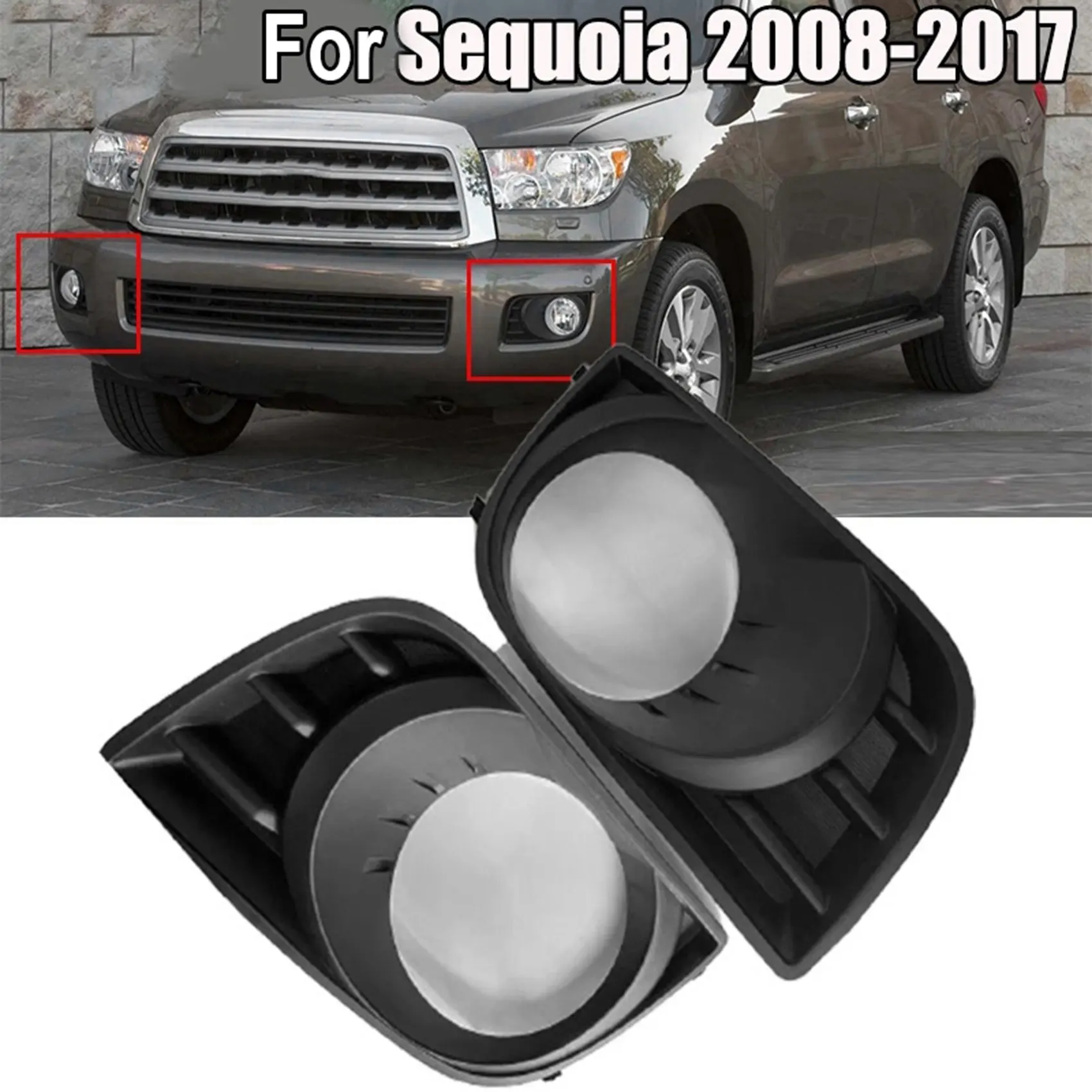 1Pair for Toyota Sequoia Fog Light Cover 2008-2017 Part Number:814820C021 814810C021